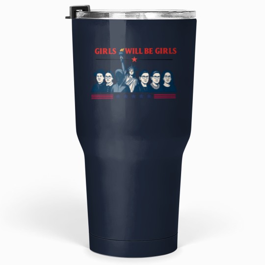 Discover Girls Will be Girls Comfort Colors Tumblers 30 Oz, Patriotic Feminist 4th of July Tumblers 30 Oz
