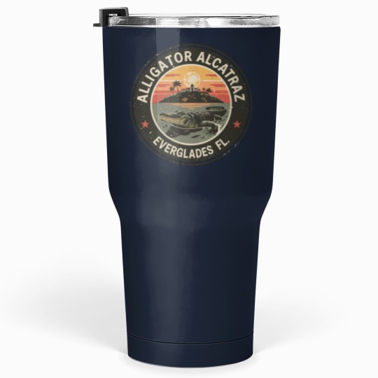 Discover Alligator Alcatraz Tumblers 30 Oz, Everglades Florida Parody Tumblers 30 Oz, Funny Vintage