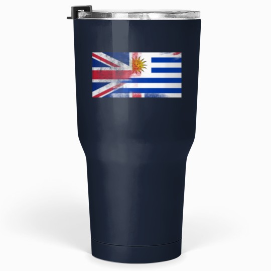 Discover British Uruguayan Half Uruguay Half UK Flag Tumblers 30 Oz