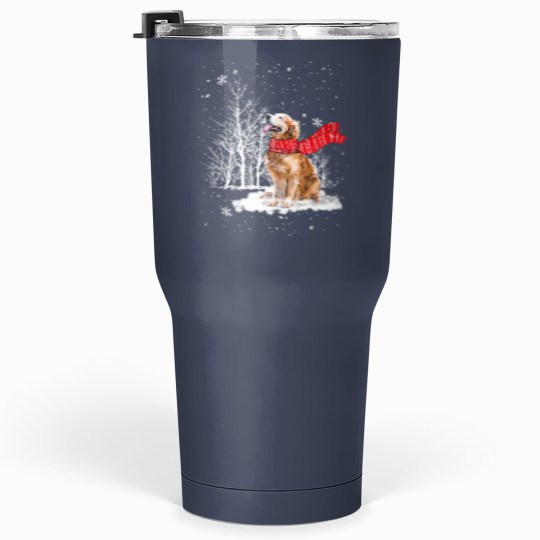Discover Golden Retriever Is Watching The Snow Falls Christ Tumblers 30 Oz