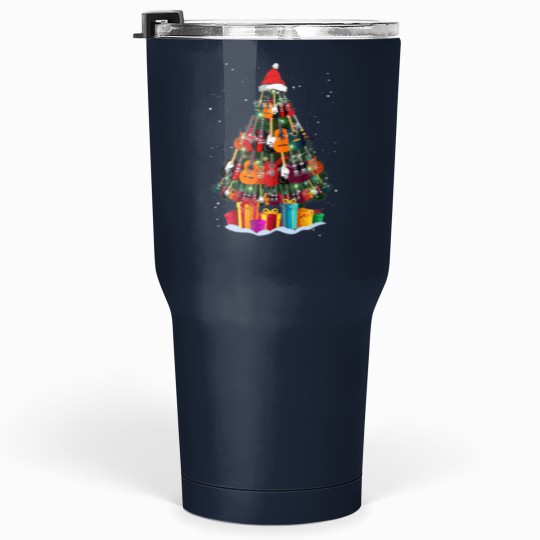 Discover Guitar Santa Hat Christmas Tree Funny Music Loves Tumblers 30 Oz