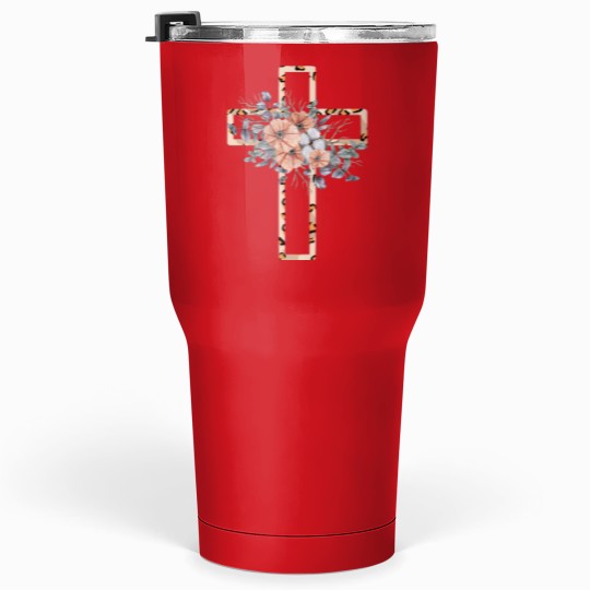 Discover Floral Leopard Print crosss Watercolor Essential Tumblers 30 oz