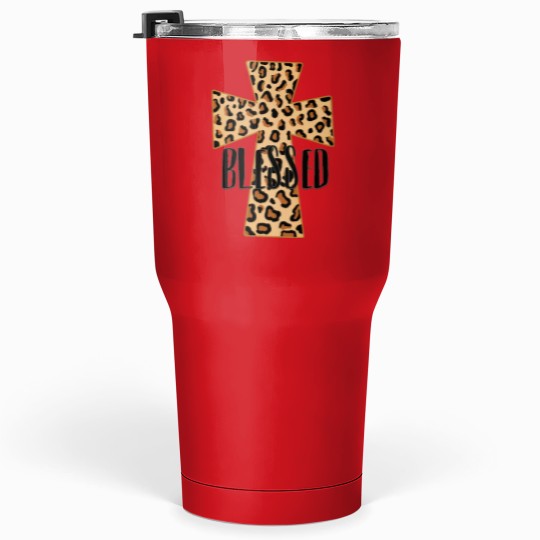 Discover blesseds Leopard crosss Oversized Tumblers 30 oz