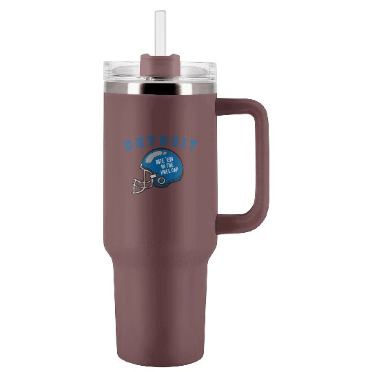 Discover Detroit Michigan Michigander Sunday Lion Kneecap Bite Fans Tumblers 40 Oz With Handle