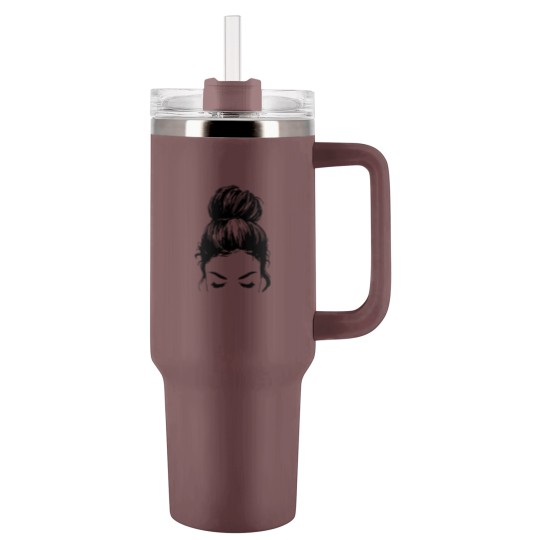 Discover Messy bun face - unisex Tumblers 40 Oz With Handle | Mom Tumblers 40 Oz With Handle | messy bun Tumblers 40 Oz With Handle