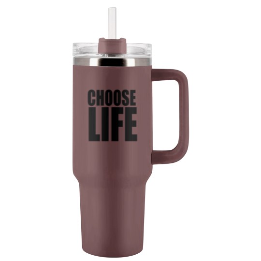 Discover George Michael Choose Life Tumblers 40 Oz With Handle, 80s Slogan Tumblers 40 Oz With Handle, Celebrity Retro Vintage Tumblers 40 Oz With Handle