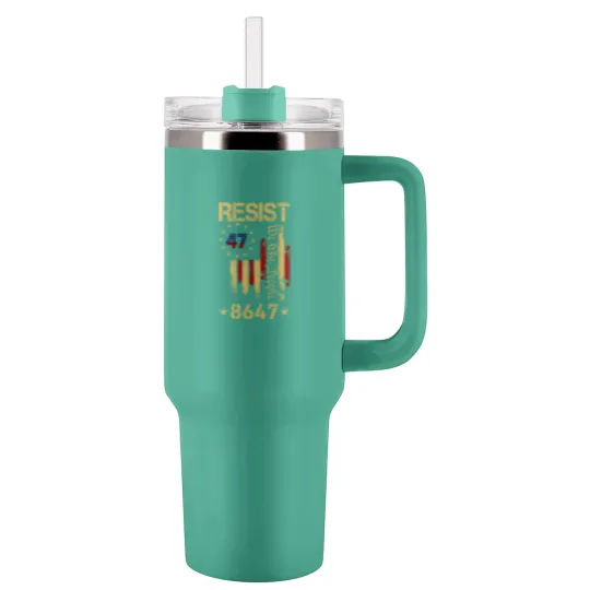 Discover Anti Trump 8647 86 47 US Flag We The People Impeach 47 Unisex Tumblers 40 Oz With Handle