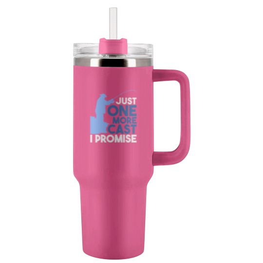 Discover Fishing - Just One More Cast Tumblers 40 Oz With Handle