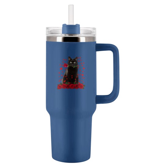Discover Black Cat Valentines Day Teenager Tumblers 40 Oz With Handle