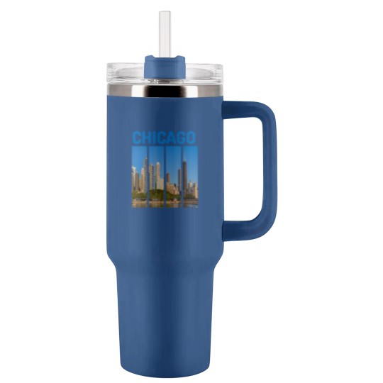 Discover Downtown Chicago Skyline Souvenirs State Illinois Tumblers 40 Oz With Handle Tumblers 40 Oz With Handle