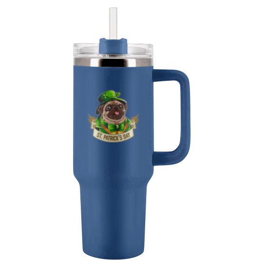Discover St. Patrick's Day Pug Tumblers 40 Oz With Handle
