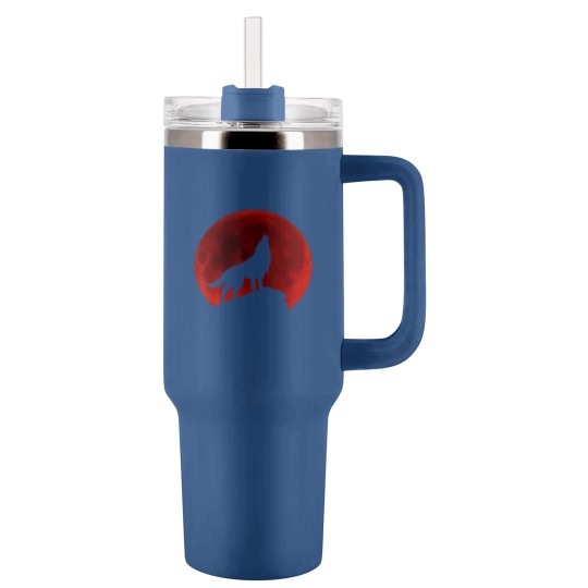 Discover Wolf Howling at Moon Tumblers 40 Oz With Handle