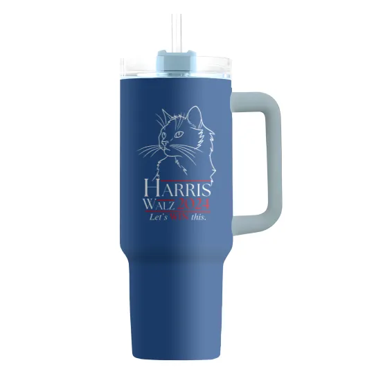 Discover Harris Walz 2024 Tumblers 40 Oz With Handle Cat Lady for Kamala Harris Walz Tumblers 40 Oz With Handle Cat Ladies