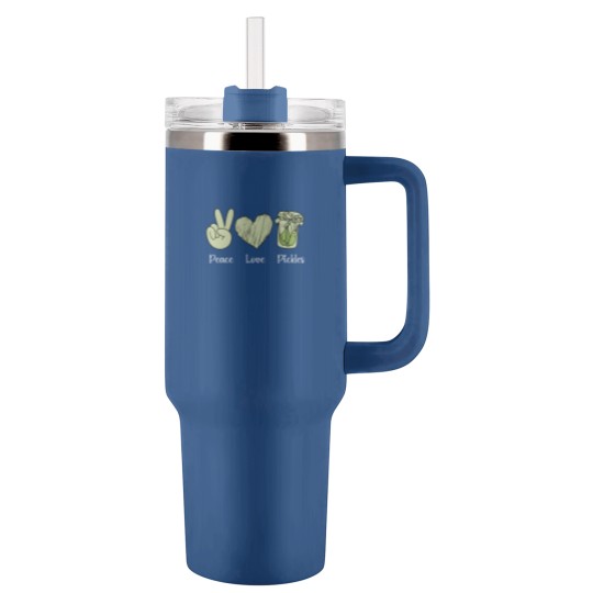 Discover Funny Pickle Tumblers 40 Oz With Handle, Peace Love Pickles Tumblers 40 Oz With Handle