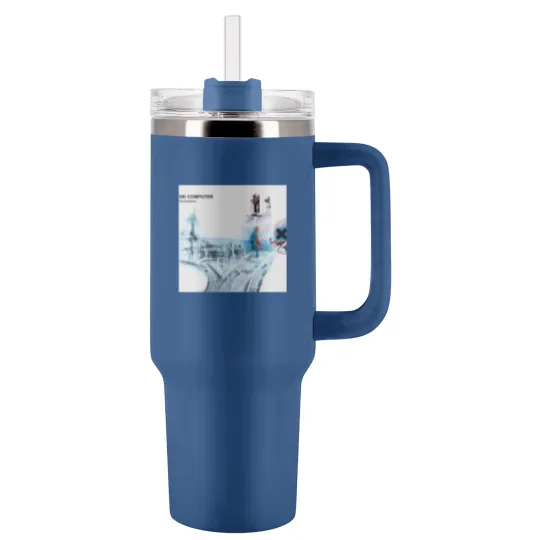 Discover Radiohead Ok Computer Band Tumblers 40 Oz With Handle, Music Lovers Tumblers 40 Oz With Handle