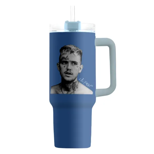 Discover Lil Peep Tumblers 40 Oz With Handle, Hip Hop Tumblers 40 Oz With Handle, Rappers Tumblers 40 Oz With Handle, Cry Baby Tumblers 40 Oz With Handle, Lil Peep Merch