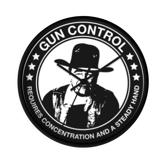 Discover John Wayne - Gun Control - Requires Concentration and a Steady Hand - John Wayne - Wall Clocks
