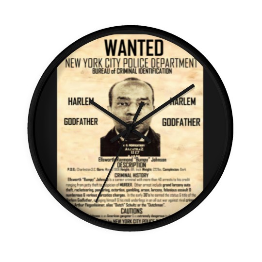 Discover BUMPY JOHNSON (WANTED POSTER) Wall Clocks