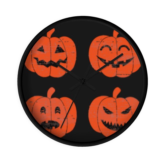 Discover Vintage Look Jack-O-Lantern Pumpkin Halloween Wall Clocks