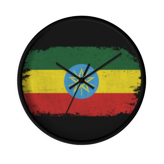 Discover Distressed Ethiopia Flag Design Wall Clocks