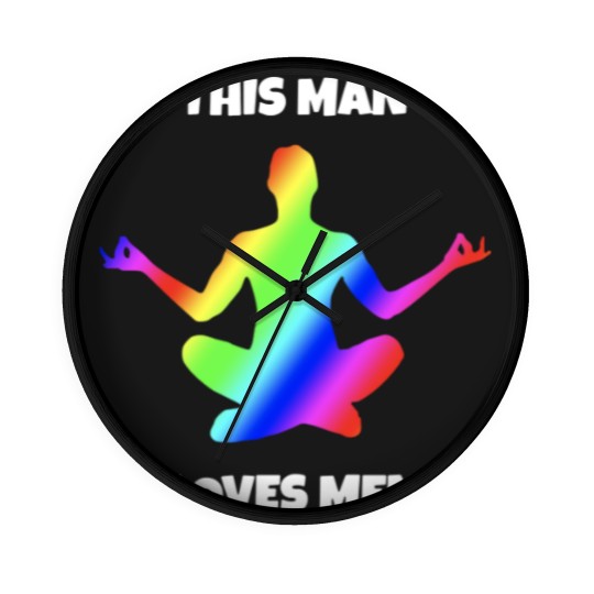 Discover This Man loves Men rainbow colors gay men Wall Clocks