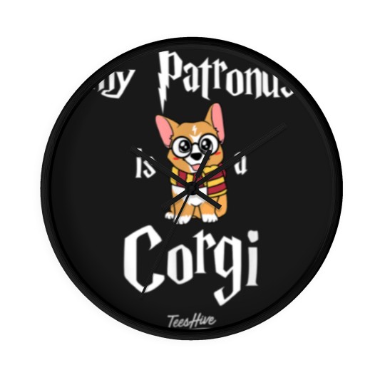Discover My Patronus Is A Corgi Funny Corgi Novelty Cute C Wall Clocks