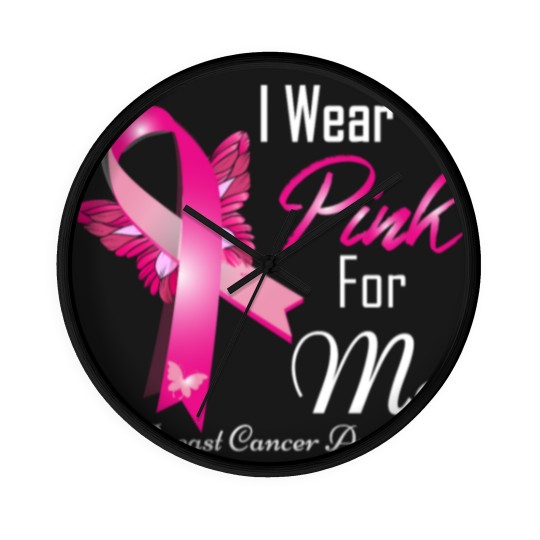 Discover wear pink for me breast cancer Wall Clocks