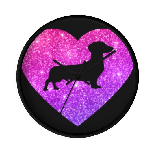 Discover Cute Dachshund Wiener Dog Heart Gift For Girls And Wall Clocks