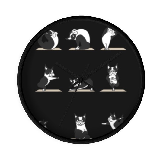Discover Boston Terriers Yoga Wall Clocks