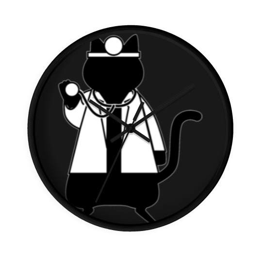 Discover Funny Doctor Cat Vet Physician Trainee Animal Wall Clocks