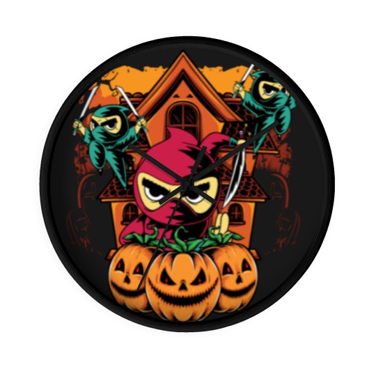 Discover Halloween Ninja Costume Pumpkin Cute Ninja Kids Wall Clocks
