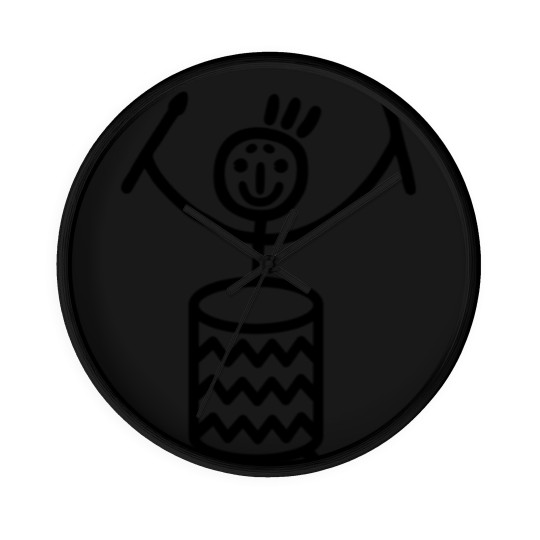 Discover Stick figure with Samba drum Wall Clocks