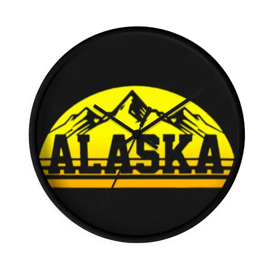 Discover Alaska Vintage Alaska Day Wall Clocks