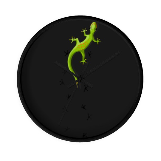 Discover Cute Lizard Reptile With Tracks Climbing Gecko Wall Clocks