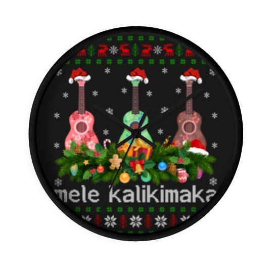 Discover Mele Kalikimaka Ukulele Guitar  Wall Clocks