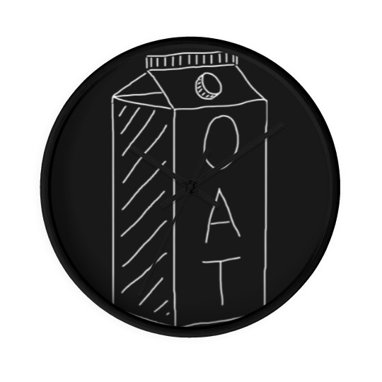 Discover Minimal Cartoon Oat Milk Apparel / Vegan & Vegetarian Wall Clocks