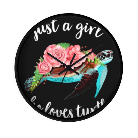 Discover Watercolor Turtle Wall Clocks Just A Girl Who Loves Turtles Floral Sea Turtle