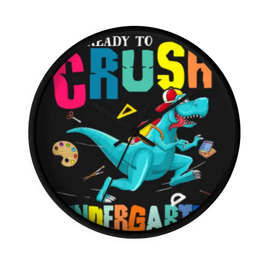 Discover I'm Ready To Crush Kindergarten Dinosaur Back To School Wall Clocks
