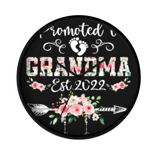 Discover Promoted To Grandma Floral Leveled Up To Grandma Wall Clocks