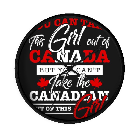 Discover Canadian Girl Women Gifts Maple Leaf Canada Wall Clocks