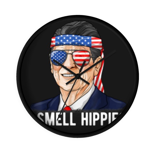 Discover Reagan Ronald Wall Clocks Conservative President I Smell Hippies Wall Clocks