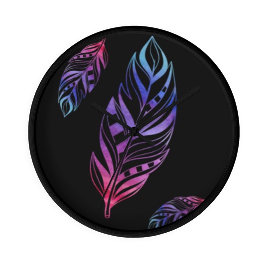 Discover Colorful Feathers Indian Heritage Native American Wall Clocks