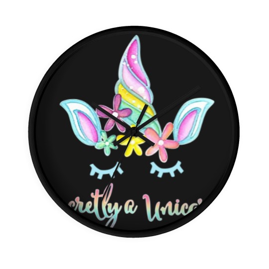 Discover Secretly a Unicorn Flowers and Horn Women's Plus Size Wall Clocks