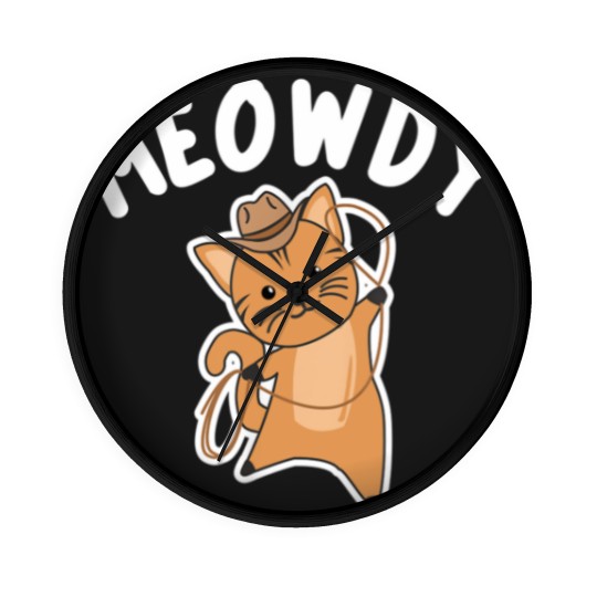 Discover Cowboy Cat Wall Clocks Meowdy Howdy Cat Cowboy With Lasso Cute Cats