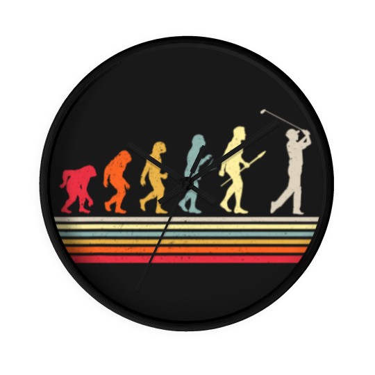 Discover Retro Golf Evolution Gift For Golfers & Golf Players Wall Clocks