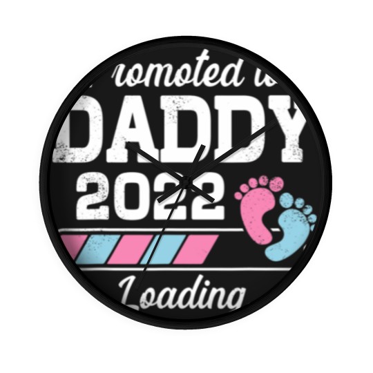 Discover Promoted To Daddy Funny Family With Cute Footprint Wall Clocks