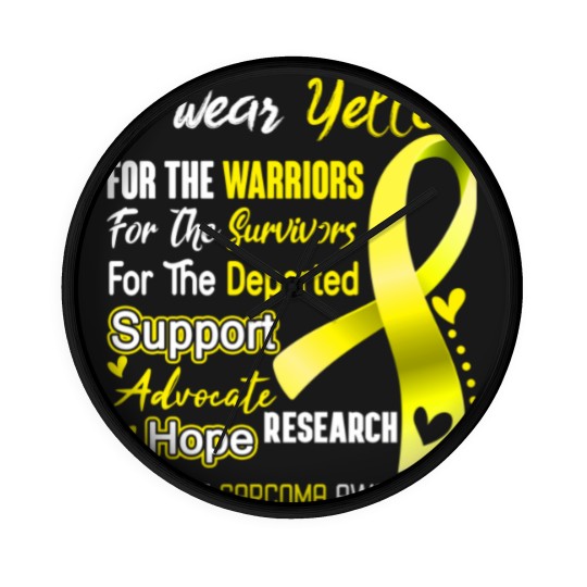Discover I Wear Yellow For Sarcoma Awareness Support Sarcoma Warrior Gifts - Sarcoma Awareness - Wall Clocks
