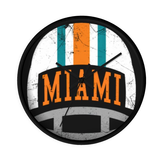 Discover Miami Retro Helmet - Aqua - Dolphins - Wall Clocks
