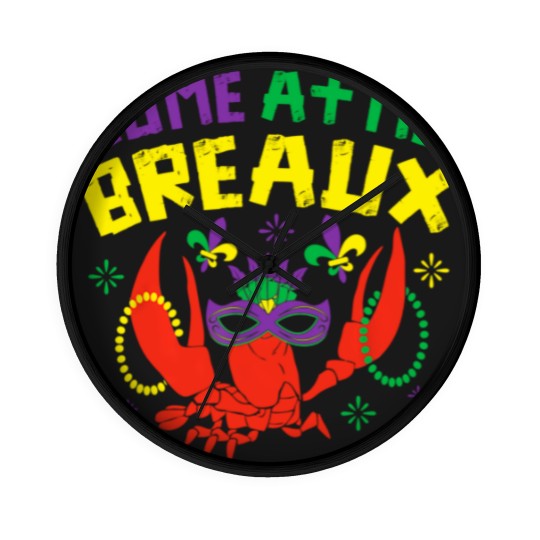 Discover Come At Me Breaux Crawfish Beads Funny Mardi Gras Carnival Wall Clocks