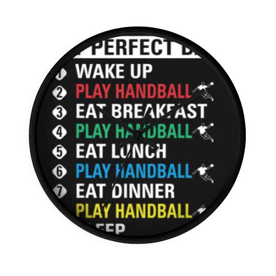 Discover My Perfect Day Play Handball Wall Clocks Cool Player Gift Wall Clocks